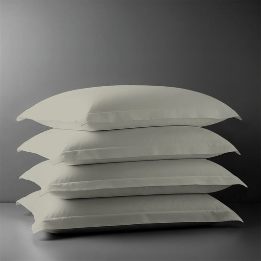 Pizuna Linens silver 400 thread count 100 percent cotton pillowcases 4 piece oxford standard