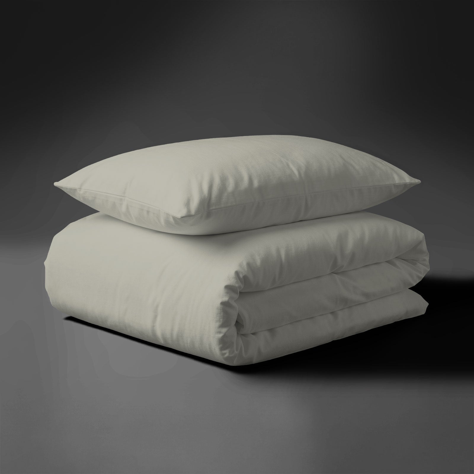 Premium Bettbezug-Set mit 400 Fadenzahl aus 100% Baumwolle - DE - 135x200 + 1 x 40x80 - Silver