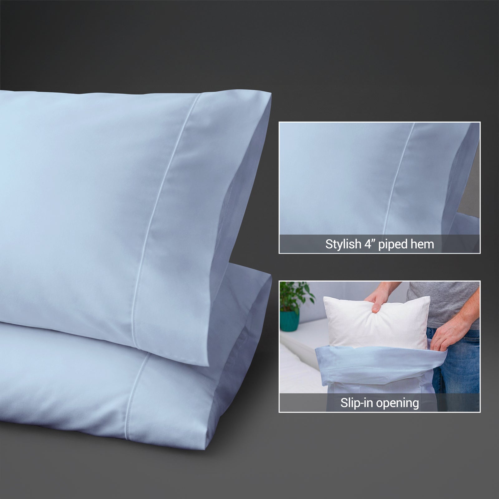 Premium 400 Thread Count 100% Cotton Pillowcases (2 PC)