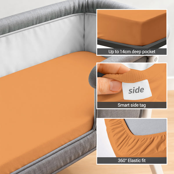 Premium 400 Thread Count 100% Cotton Crib Travel Fitted Sheet