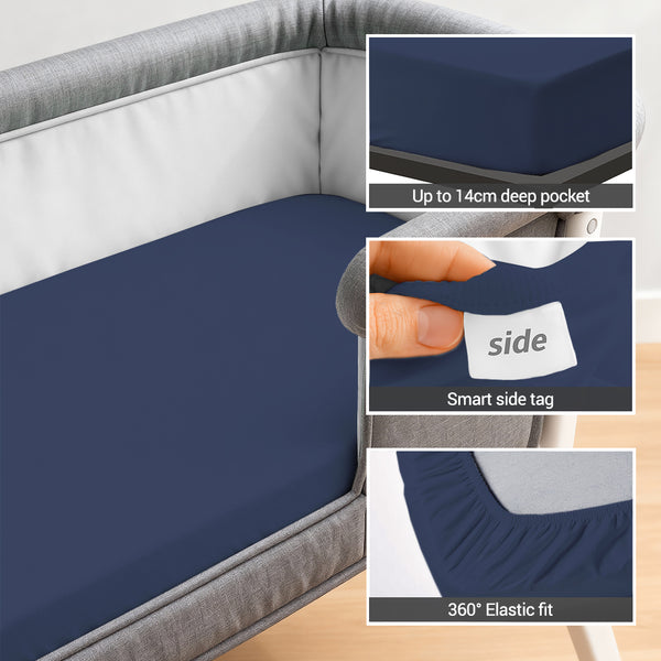 Premium 400 Thread Count 100% Cotton Crib Travel Fitted Sheet