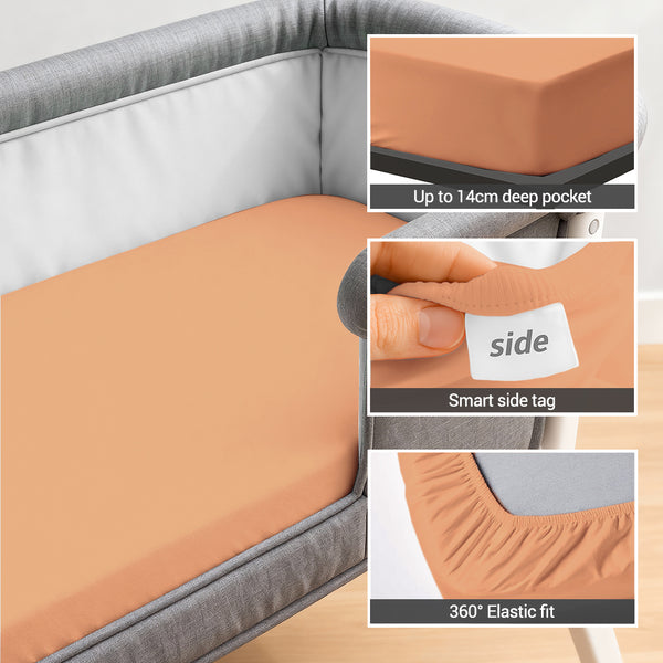 Premium 400 Thread Count 100% Cotton Crib Travel Fitted Sheet