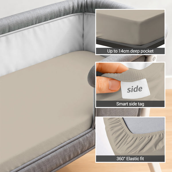 Premium 400 Thread Count 100% Cotton Crib Travel Fitted Sheet