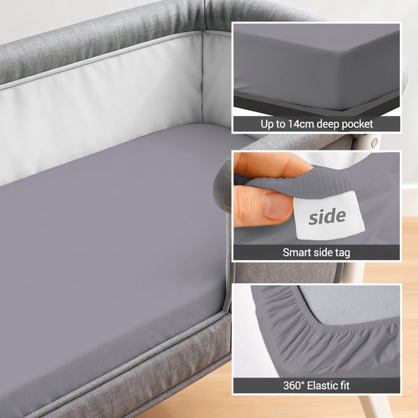 Premium 400 Thread Count 100% Cotton Crib Travel Fitted Sheet