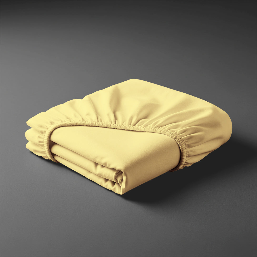 Pizuna mellow yellow baby travel cotton fitted sheet 60x120 cm