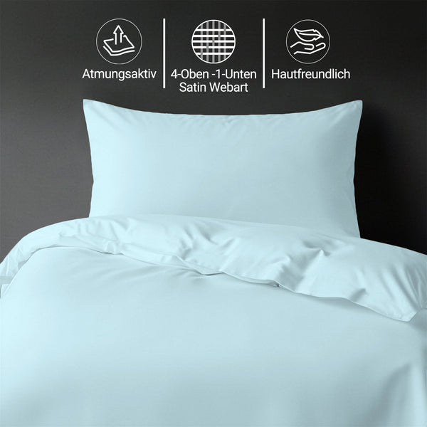 Luxus Bettbezug-Set mit 800 Fadenzahl aus 100% Baumwolle - DE - 200x210 + 2 x 65x65 - White