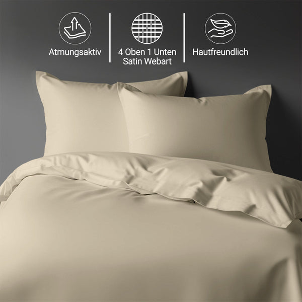 Premium Bettbezug-Set mit 400 Fadenzahl aus 100% Baumwolle