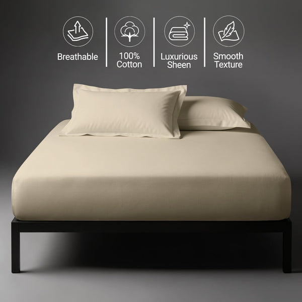 Premium 400 Thread Count 100% Cotton Fitted Sheet