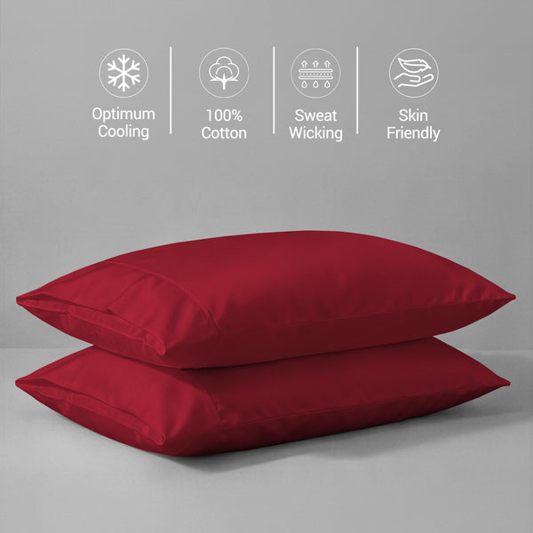 Premium 400 Thread Count 100% Cotton Pillow Envelope Cases (2 PC)