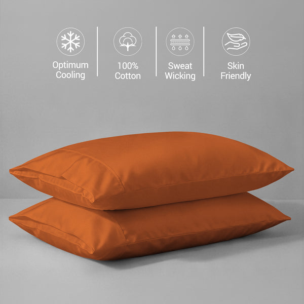 Premium 400 Thread Count 100% Cotton Pillow Envelope Cases (2 PC)