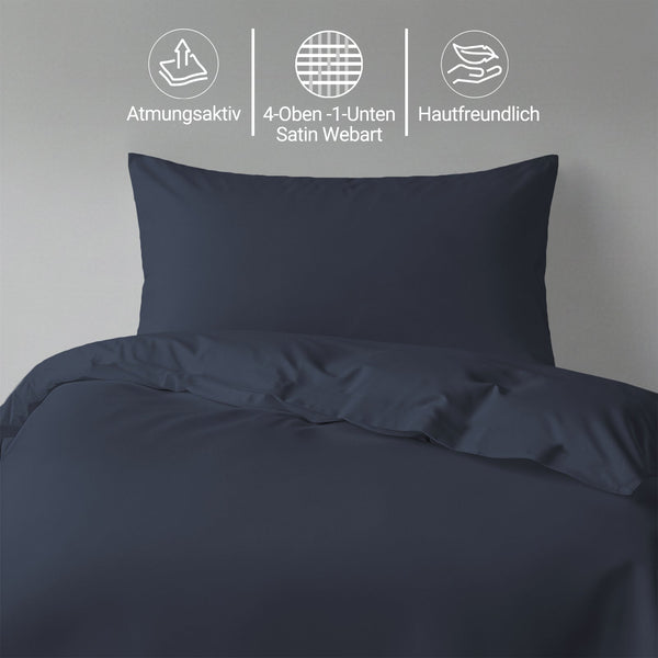 Perkal Bettbezug-Set aus 100% Baumwolle