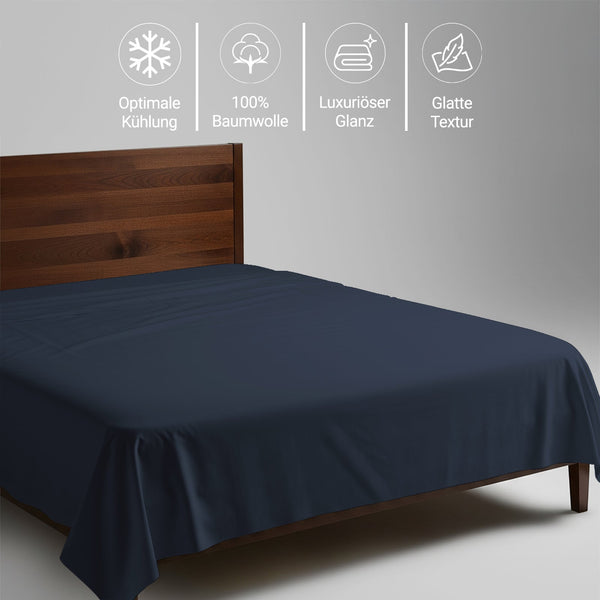 Premium Bettlaken mit 400 Fadenzahl aus 100% Baumwolle - Bettlaken - 180 x 280 cm - Light Pink