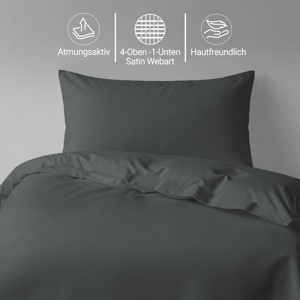 Perkal Bettbezug-Set aus 100% Baumwolle