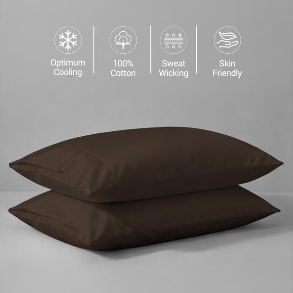 Premium 400 Thread Count 100% Cotton Pillow Envelope Cases (2 PC)