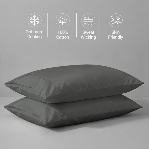 Premium 400 Thread Count 100% Cotton Pillow Envelope Cases (2 PC)