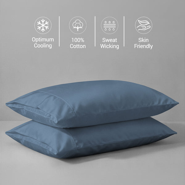 Premium 400 Thread Count 100% Cotton Pillow Envelope Cases (2 PC)