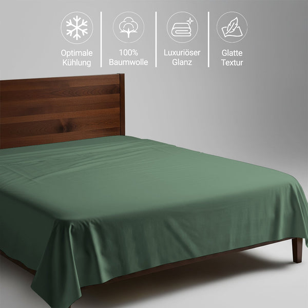 Premium Bettlaken mit 400 Fadenzahl aus 100% Baumwolle - Bettlaken - 180 x 280 cm - New Ivory
