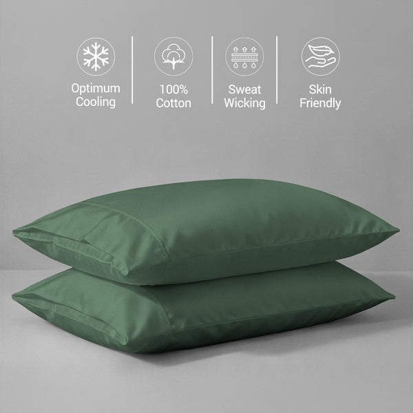 Premium 400 Thread Count 100% Cotton Pillow Envelope Cases (2 PC)