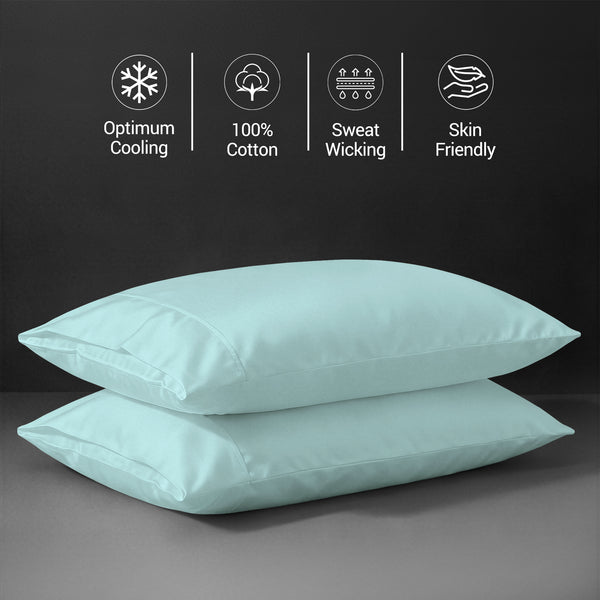 Premium 400 Thread Count 100% Cotton Pillow Envelope Cases (2 PC)