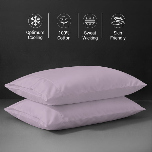 Premium 400 Thread Count 100% Cotton Pillow Envelope Cases (2 PC)
