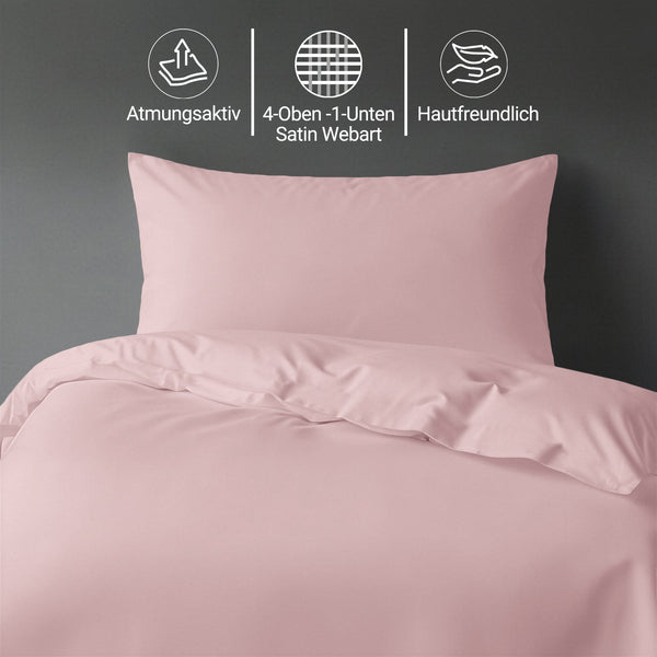 Perkal Bettbezug-Set aus 100% Baumwolle