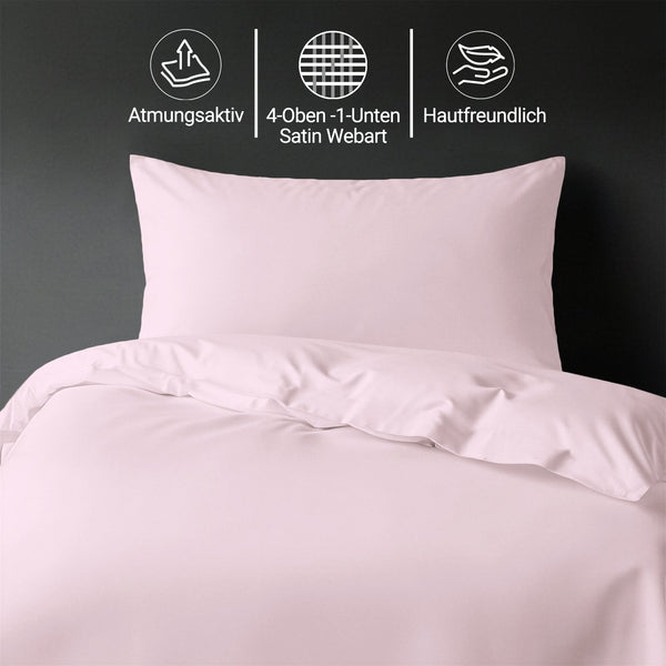Luxus Bettbezug-Set mit 800 Fadenzahl aus 100% Baumwolle - DE - 155x220 + 1 x 80x80 - Dark Grey