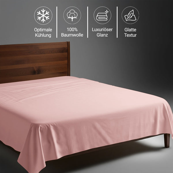 Premium Bettlaken mit 400 Fadenzahl aus 100% Baumwolle - Bettlaken - 180 x 280 cm - Purple