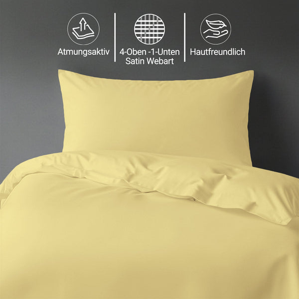 Perkal Bettbezug-Set aus 100% Baumwolle