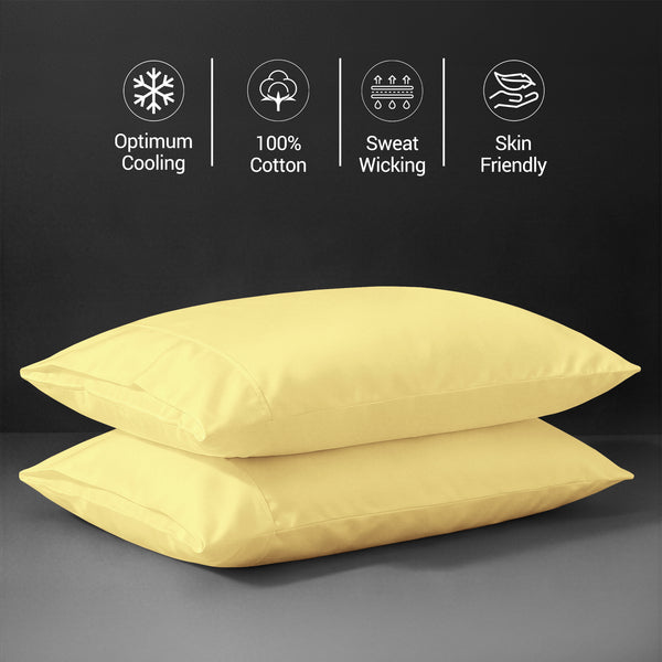 Premium 400 Thread Count 100% Cotton Pillow Envelope Cases (2 PC)