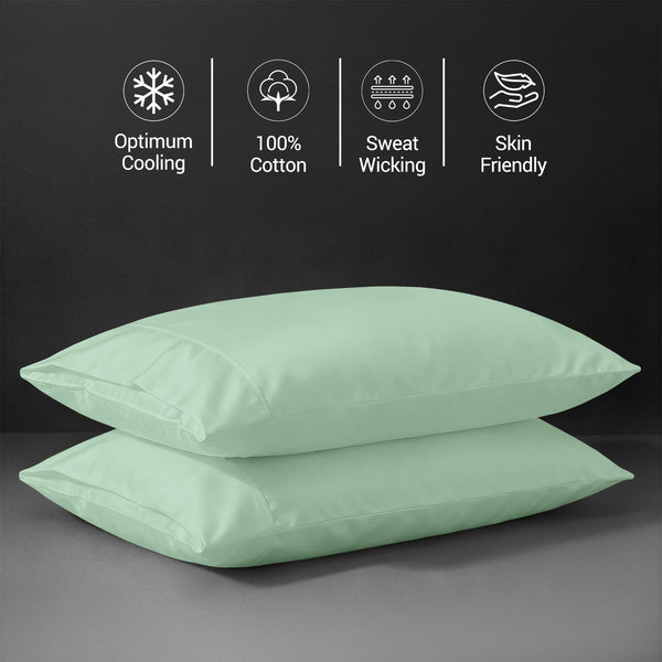 Premium 400 Thread Count 100% Cotton Pillow Envelope Cases (2 PC)