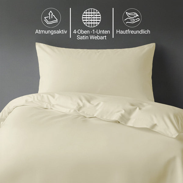 Perkal Bettbezug-Set aus 100% Baumwolle