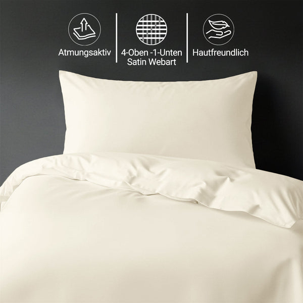 Luxus Bettbezug-Set mit 800 Fadenzahl aus 100% Baumwolle - DE - 155x220 + 1 x 80x80 - Black