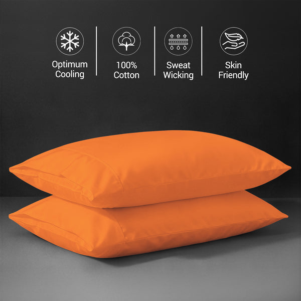 Premium 400 Thread Count 100% Cotton Pillow Envelope Cases (2 PC)