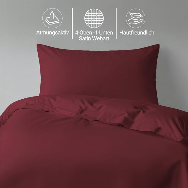 Perkal Bettbezug-Set aus 100% Baumwolle