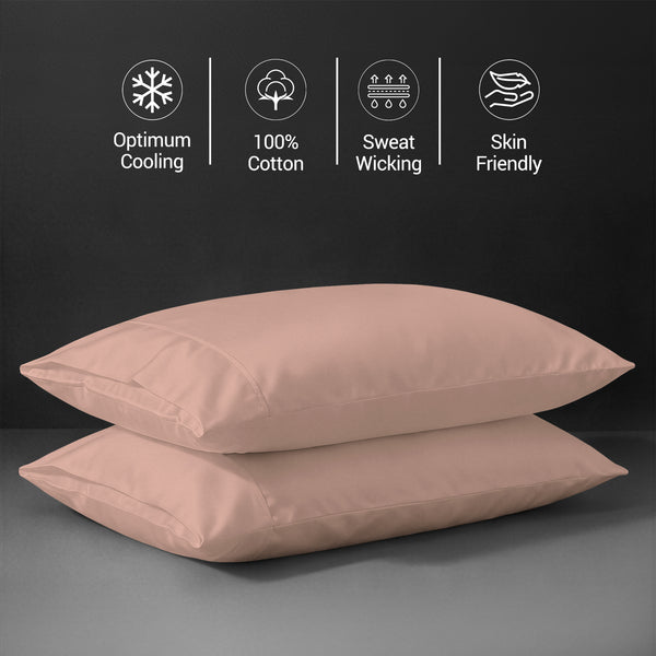 Premium 400 Thread Count 100% Cotton Pillow Envelope Cases (2 PC)