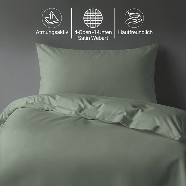 Perkal Bettbezug-Set aus 100% Baumwolle