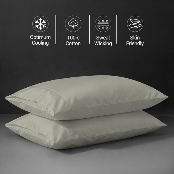 Premium 400 Thread Count 100% Cotton Pillow Envelope Cases (2 PC)