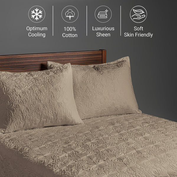 Premium 400 Thread Count 100% Cotton Quilted Bedspread