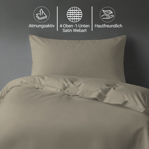 Perkal Bettbezug-Set aus 100% Baumwolle