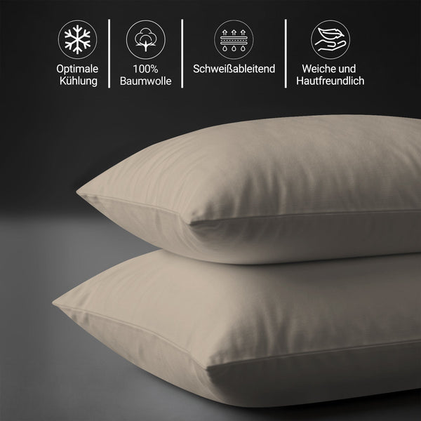 Deluxe Kissenbezüge mit 600 Fadenzahl aus 100% Baumwolle (2er-Set)