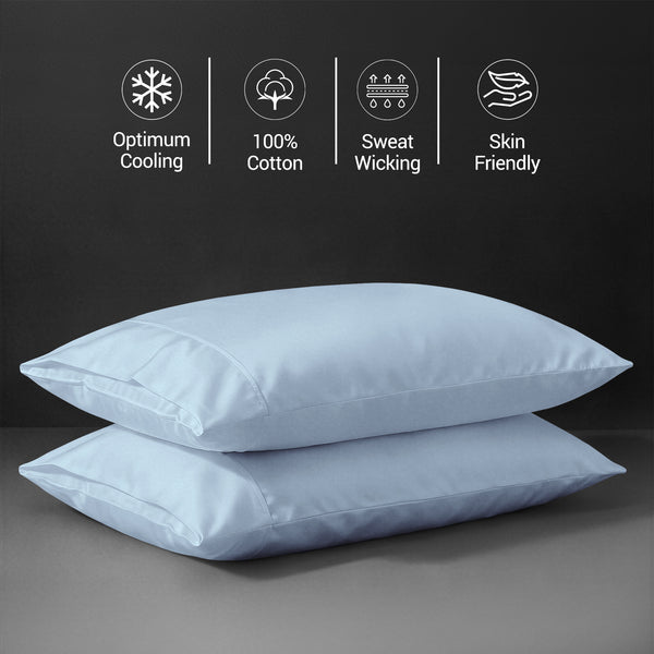 Premium 400 Thread Count 100% Cotton Pillow Envelope Cases (2 PC)