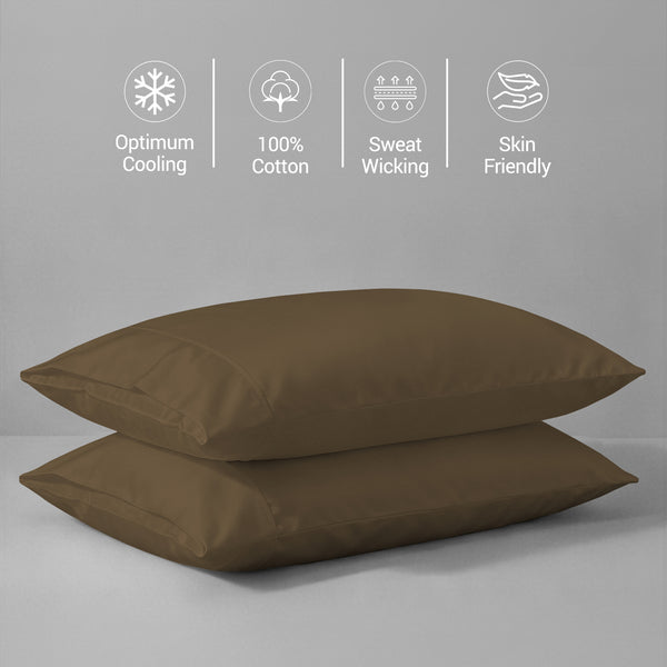 Premium 400 Thread Count 100% Cotton Pillow Envelope Cases (2 PC)