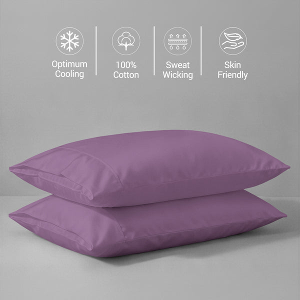 Premium 400 Thread Count 100% Cotton Pillow Envelope Cases (2 PC)