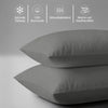 Premium Kissenbezüge mit 400 Fadenzahl aus 100% Baumwolle (2er-Set) - 2 tlg. Kissenbezüge - 40 x 80 cm - Pearl Grey