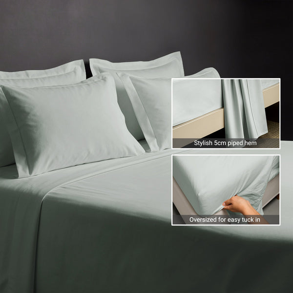 Pizuna 1000 Thread Count 100% Cotton Bed Sheet - Superking - Silver